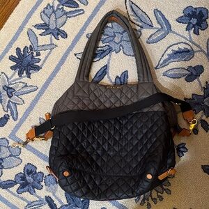 MZ Wallace medium Sutton Black and Gray Quilted bag